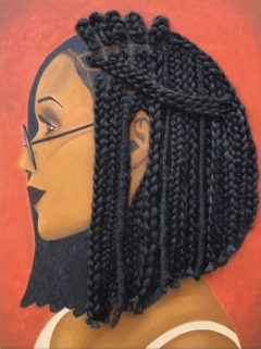 harmony box braid hair art orange