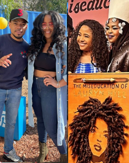 Tyler Clark with Chance the Rapper and Ms. Lauryn Hill artwork