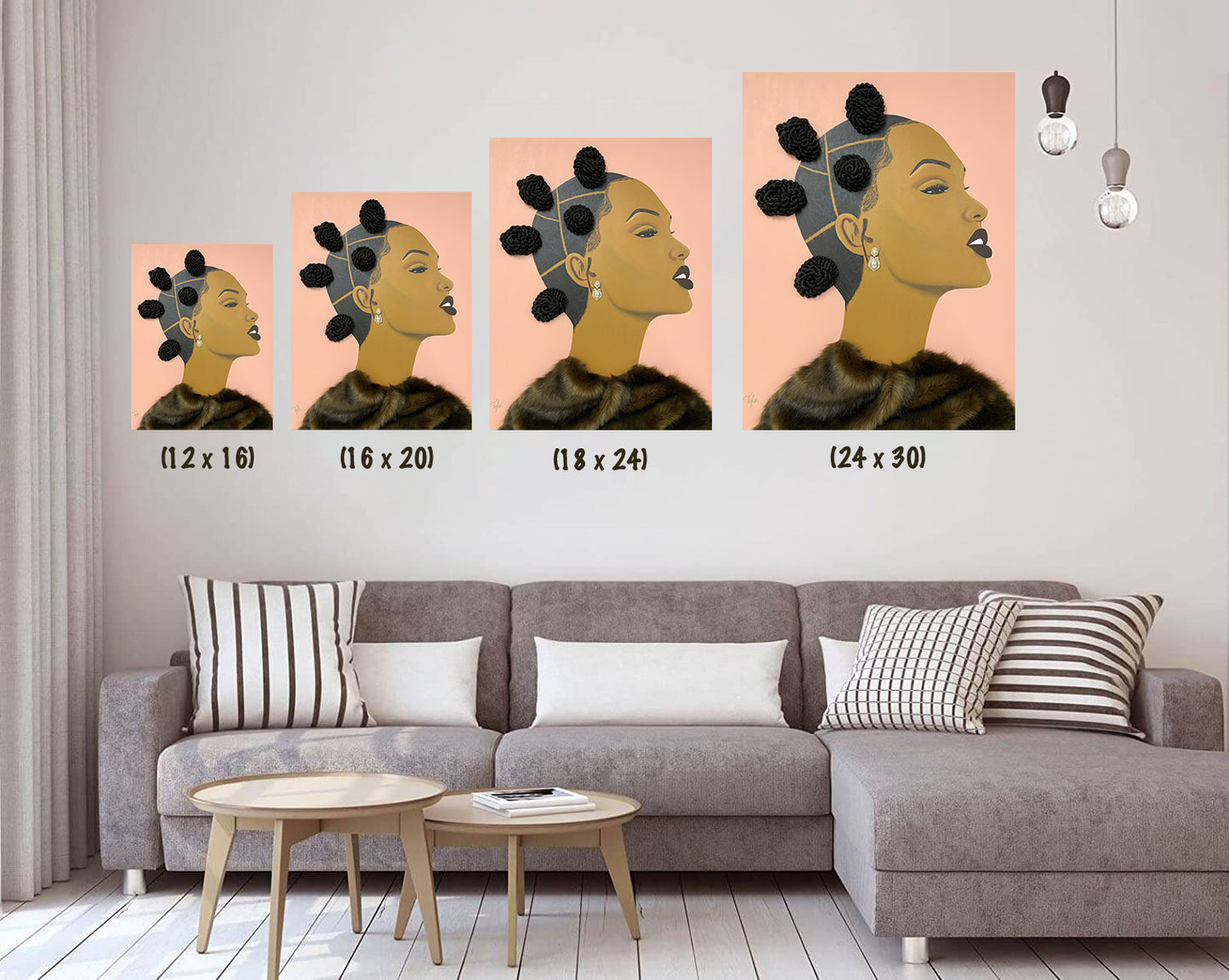 Curl Friends II- 2D Canvas Print (no Hair)