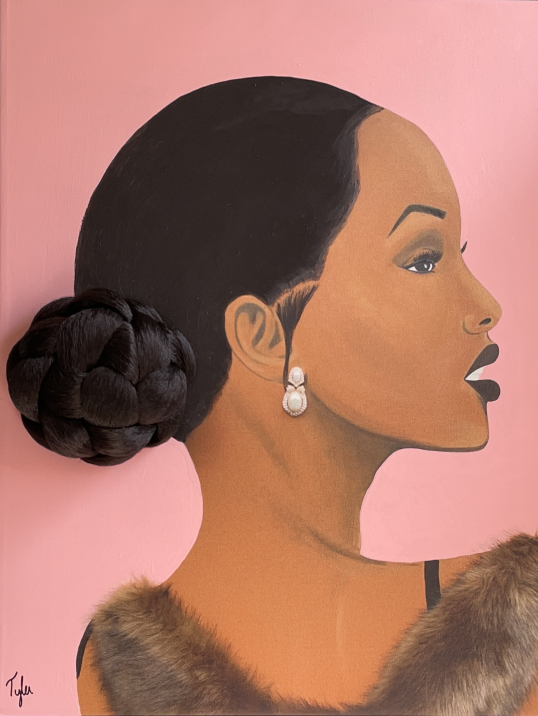 Elegant II - 3D Canvas Print With Hair 16x20
